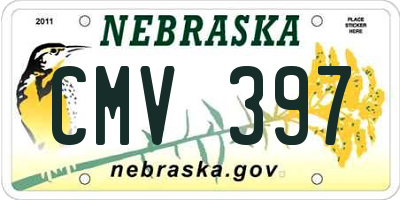 NE license plate CMV397