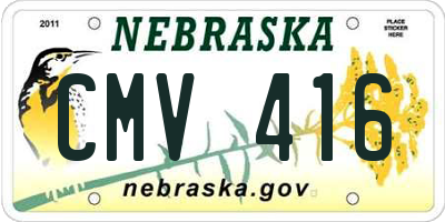 NE license plate CMV416