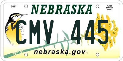 NE license plate CMV445