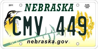 NE license plate CMV449