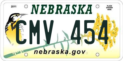 NE license plate CMV454