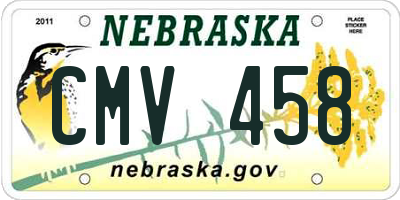 NE license plate CMV458