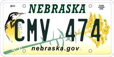 NE license plate CMV474