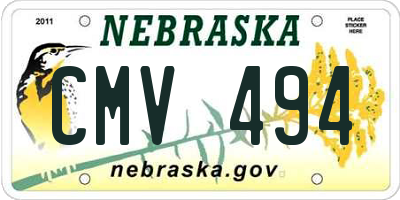 NE license plate CMV494