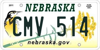 NE license plate CMV514