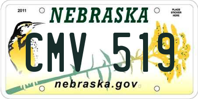 NE license plate CMV519