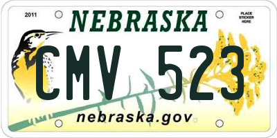 NE license plate CMV523