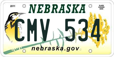 NE license plate CMV534