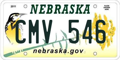 NE license plate CMV546