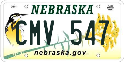 NE license plate CMV547