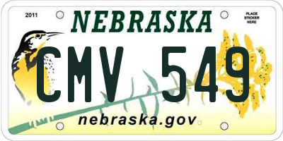 NE license plate CMV549