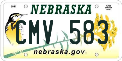 NE license plate CMV583