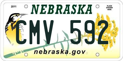 NE license plate CMV592