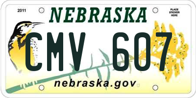 NE license plate CMV607