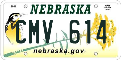 NE license plate CMV614