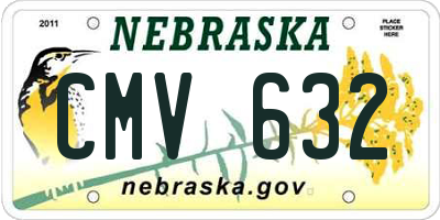 NE license plate CMV632