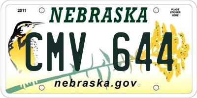 NE license plate CMV644