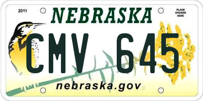 NE license plate CMV645