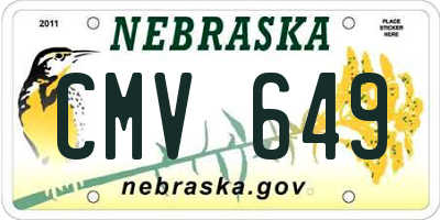 NE license plate CMV649
