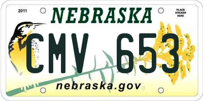 NE license plate CMV653