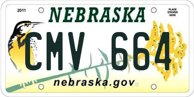 NE license plate CMV664