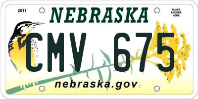 NE license plate CMV675