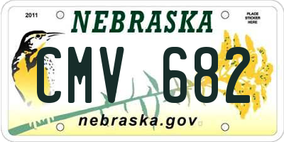 NE license plate CMV682