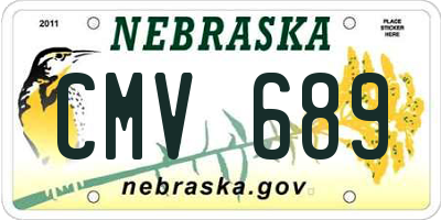 NE license plate CMV689