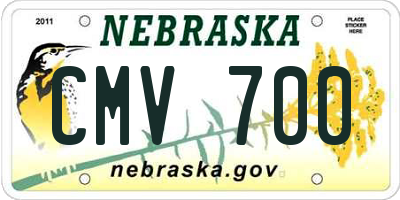 NE license plate CMV700