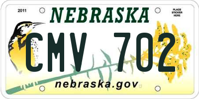 NE license plate CMV702