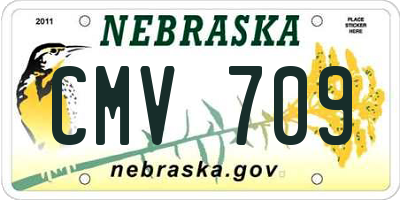 NE license plate CMV709