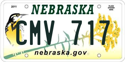 NE license plate CMV717