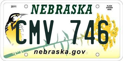 NE license plate CMV746