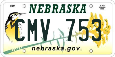 NE license plate CMV753