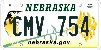 NE license plate CMV754