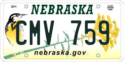 NE license plate CMV759