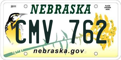 NE license plate CMV762