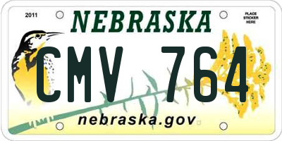 NE license plate CMV764