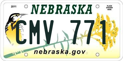 NE license plate CMV771