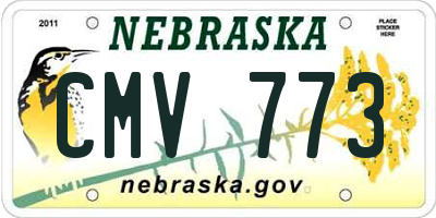 NE license plate CMV773