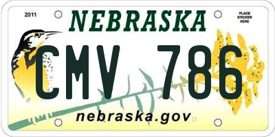 NE license plate CMV786