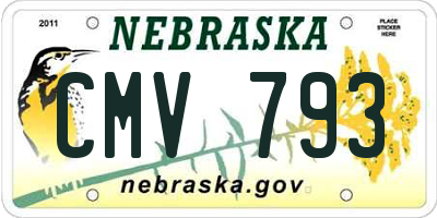 NE license plate CMV793