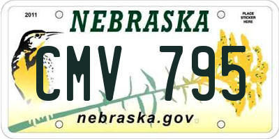 NE license plate CMV795
