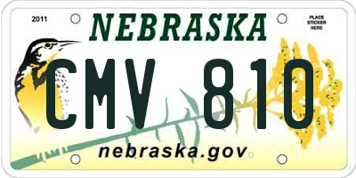 NE license plate CMV810