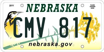 NE license plate CMV817