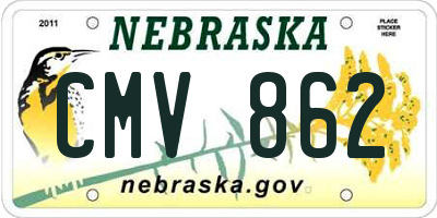 NE license plate CMV862
