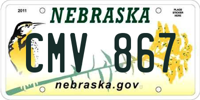 NE license plate CMV867