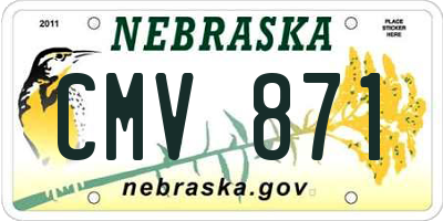 NE license plate CMV871