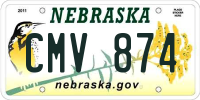 NE license plate CMV874