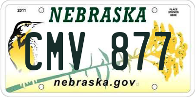 NE license plate CMV877